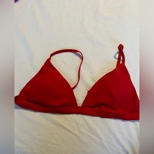 Red Triangle Bikini Top